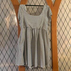 ModCloth Maybe It's Love Babydoll Dress in Black Stripe